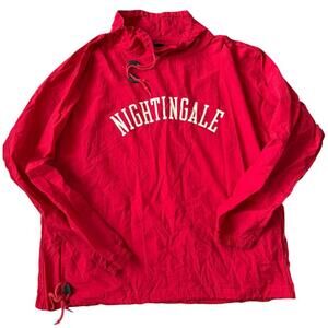 Vintage Nightingale Red Nylon Pullover Windbreaker Jacket Size XL 90s